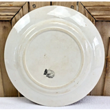 7 dessert plates XIX Sarreguemines stencil decoration