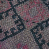 Handwoven vintage anatolian purple runner rug 78 cm x 311 cm