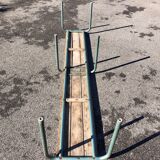 Former industrial school bench Mullca vintage metal wood 1950