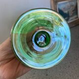 Vase en verre soufflé vert