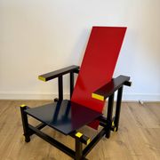 Red and Blue Chair in the Style of Gerrit Rietveld – De Stijl Movement