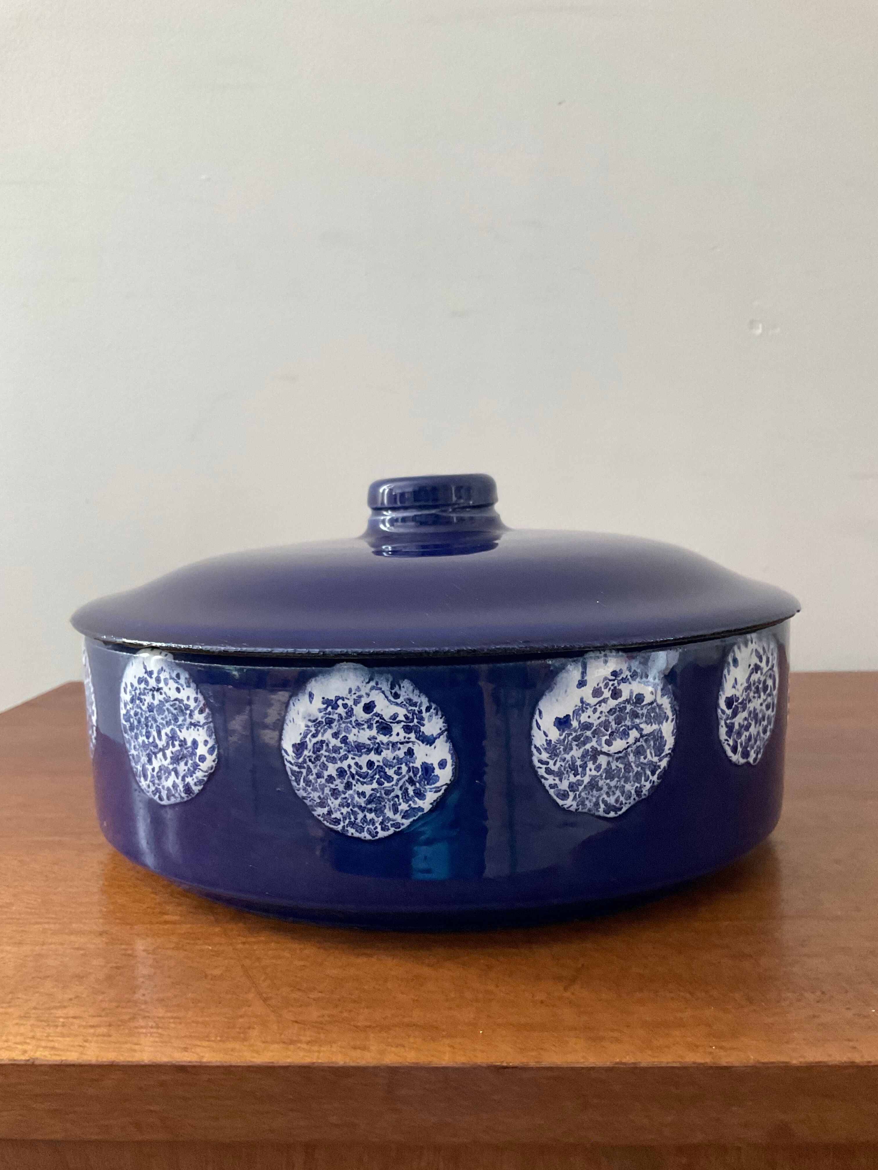 Enamelled ceramic trinket bowl