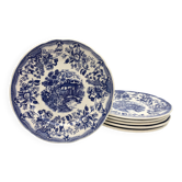 6 assiettes à dessert vintages bleues « flowers »