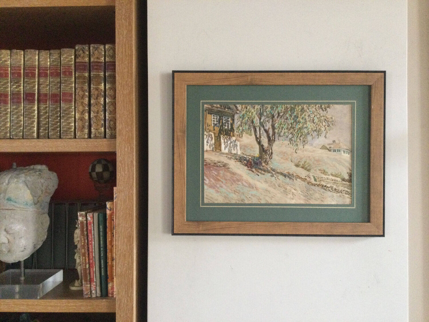 Russian school, Village on the Don. Watercolour.