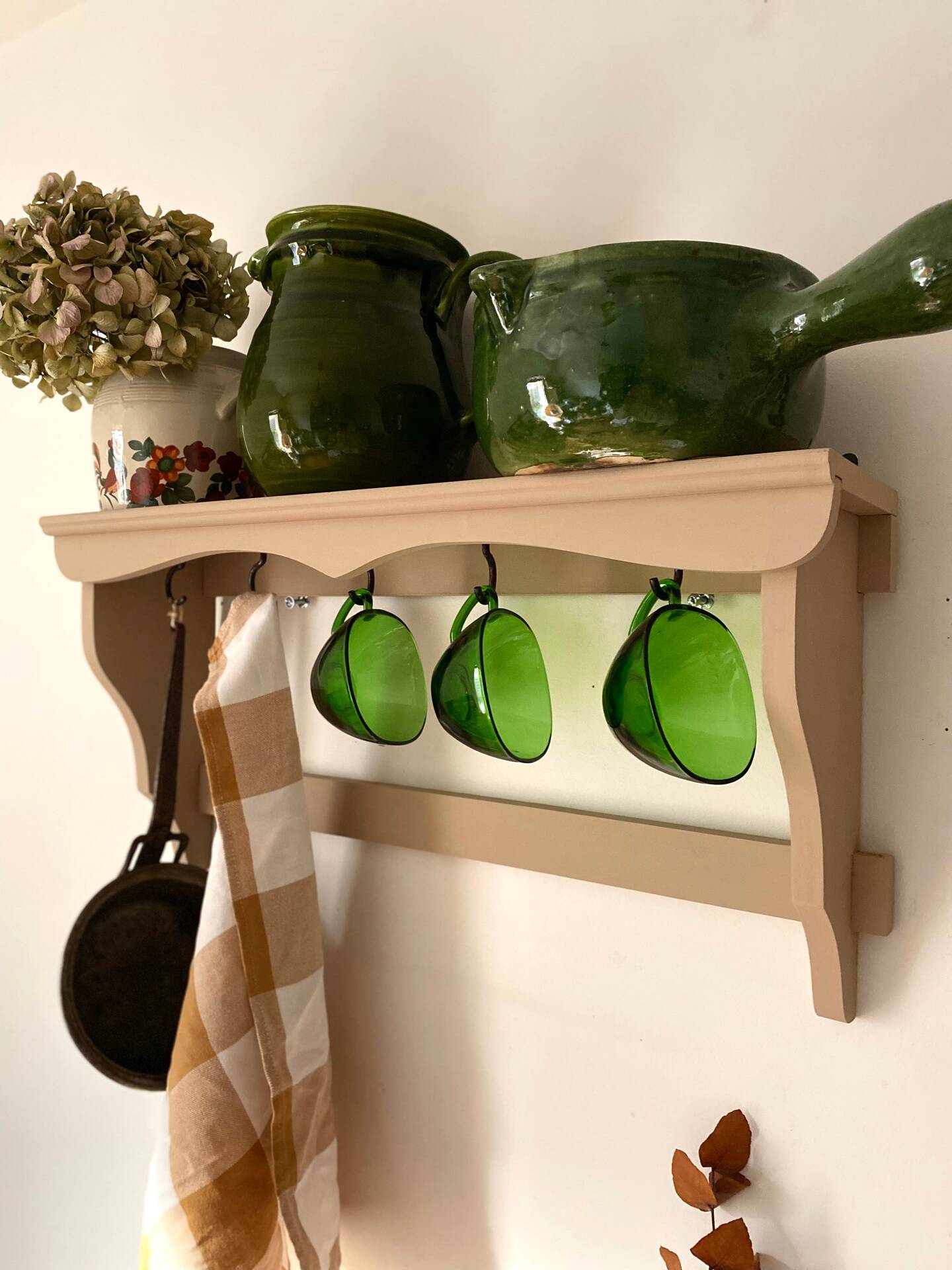 Antique wooden wall shelf