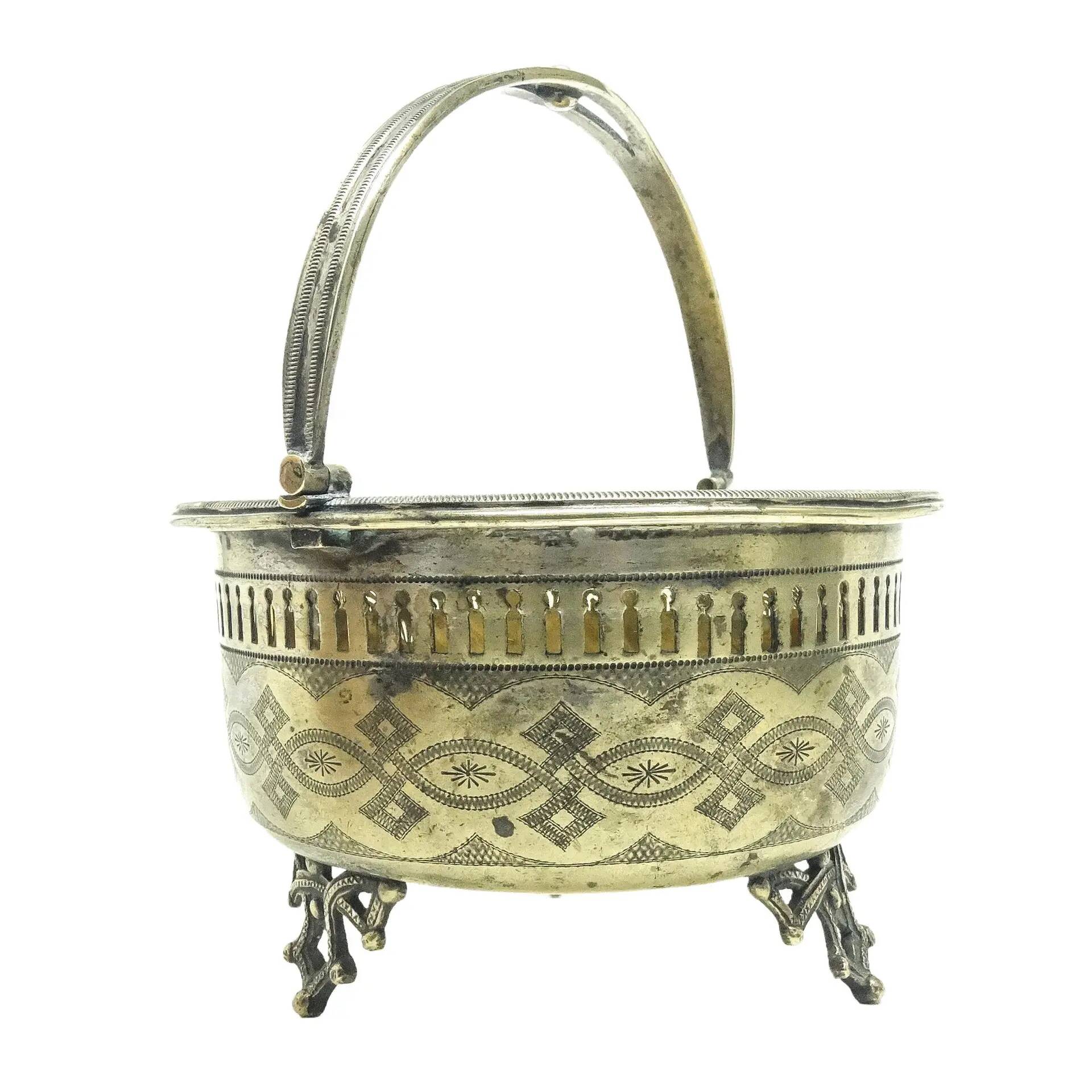 Eclectic sugar bowl, silver-plated brass, Germany, early 20th century
