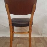 Vintage wooden and leather chair – 1950s