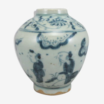 Vase bleu et blanc style ming chinois chine, époque à identifier