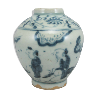 Vase bleu et blanc style ming chinois chine, époque à identifier