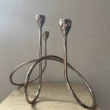 Black & Blum designer candle holder in silver metal