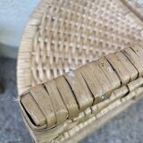 Vintage rattan corner shelf
