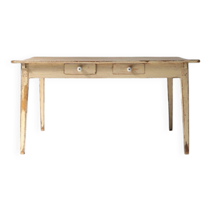 table de ferme en bois - peint
