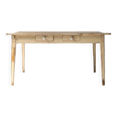 Painted Wooden Farm Table with Tapered Legs, France 1800s