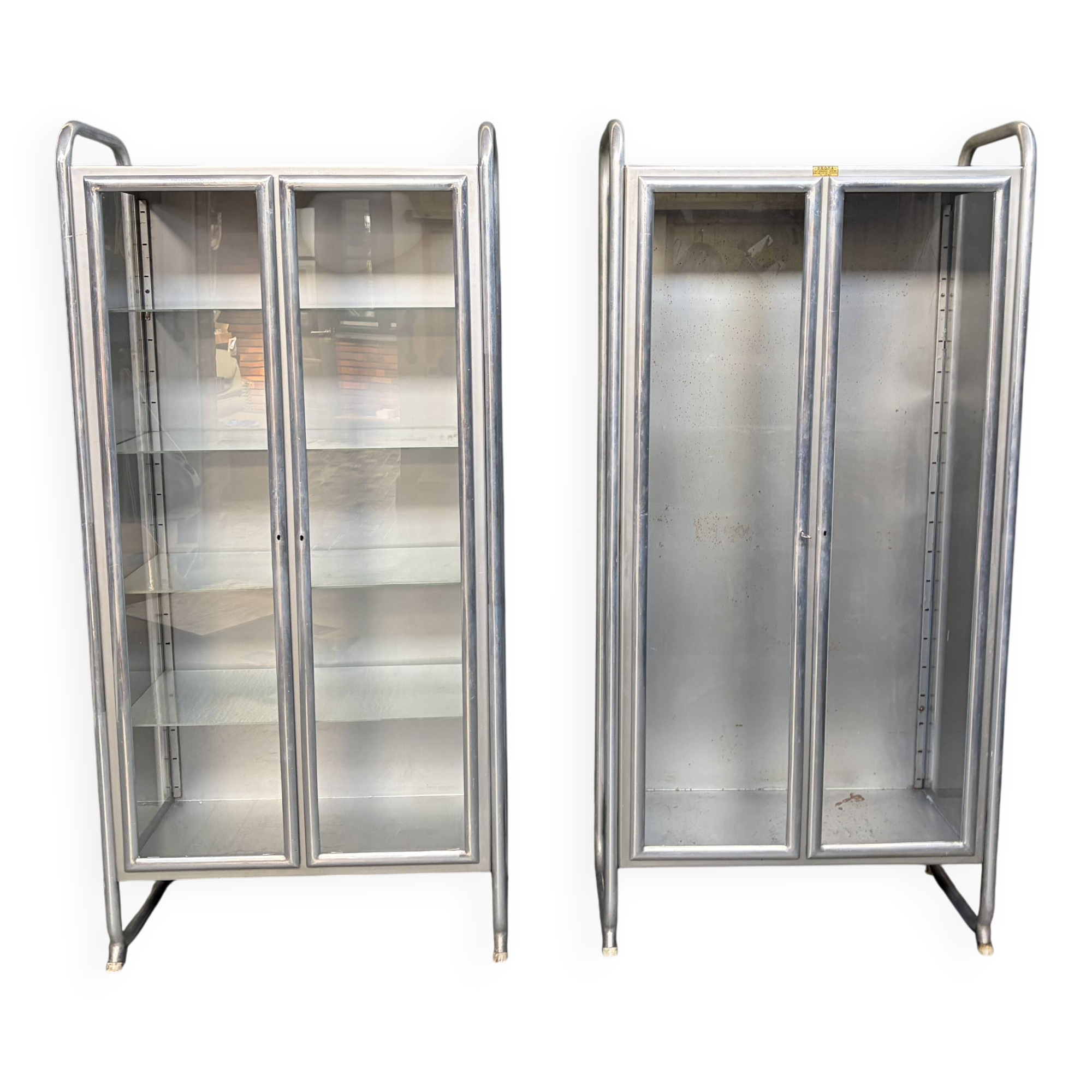 2 vitrines médicales italiennes vintage de profa - padoue