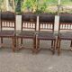 4 Henri II chairs in solid wood and leather from the 19th century.