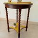 Old pedestal table, early 20th century, turned wooden legs