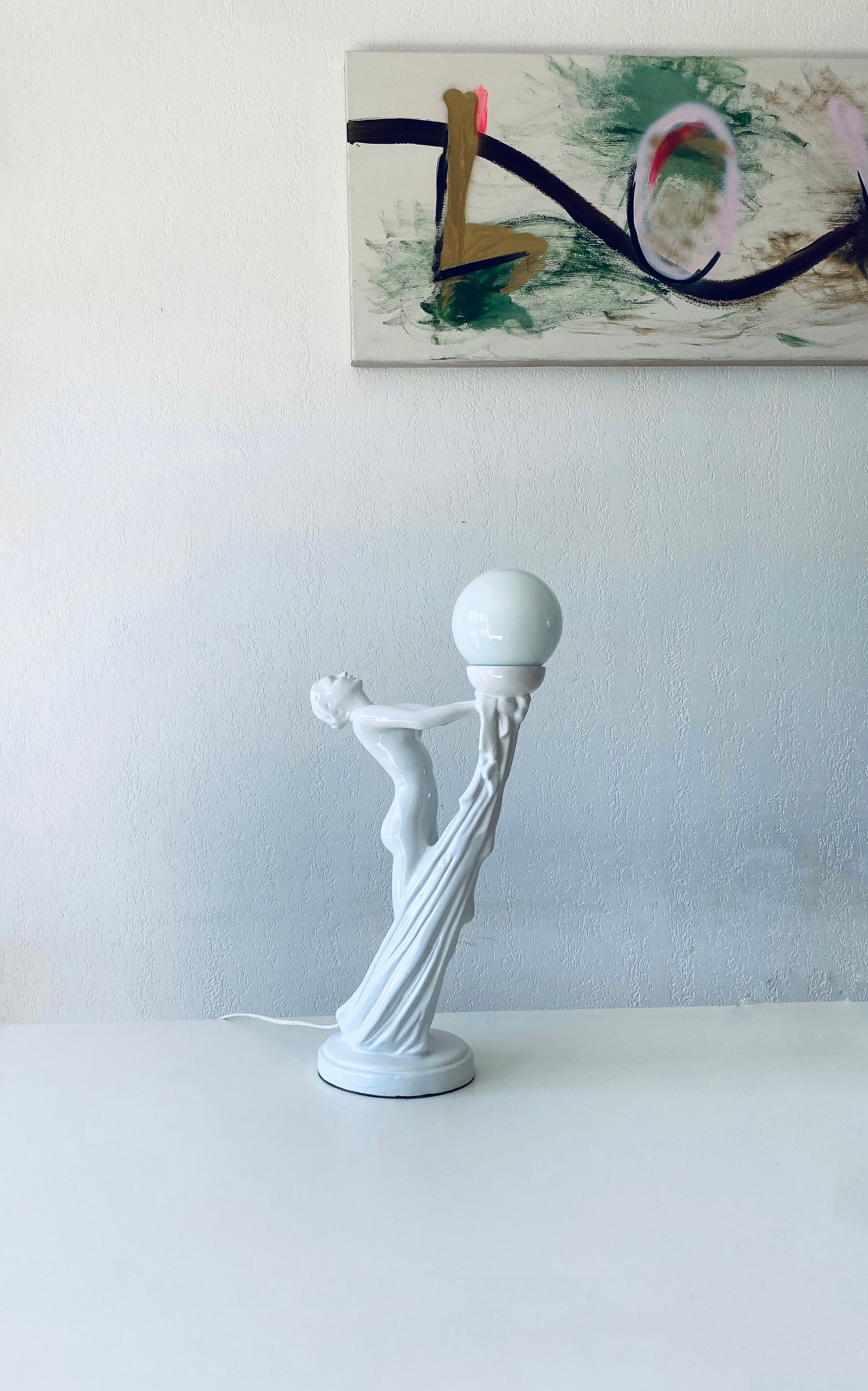 Ceramic naked dancer lamp