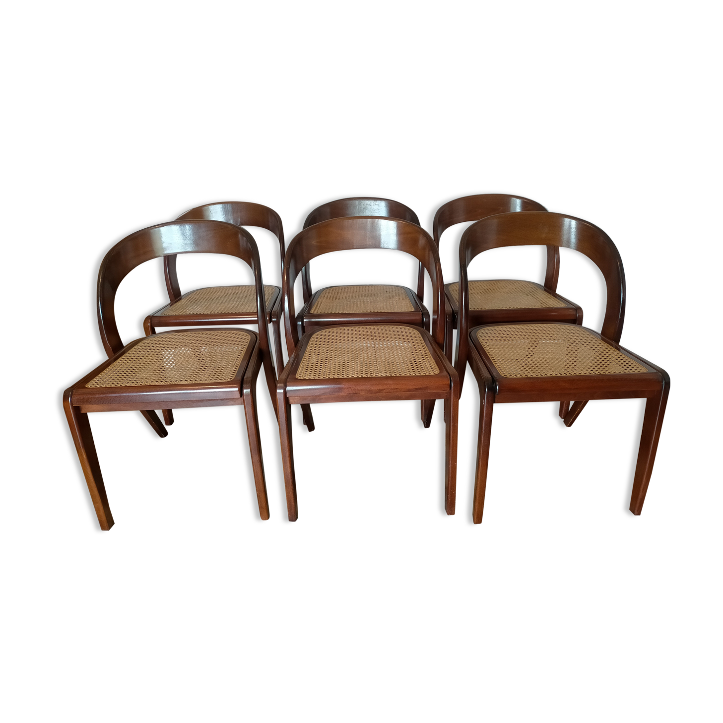 Baumann chairs model Scandinavian gondola wood and canning