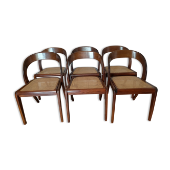 Baumann chairs model Scandinavian gondola wood and canning