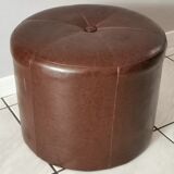 Pouf foot rest vintage leather
