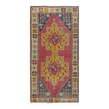 Tapis oriental turc vintage. 100 % laine. Tapis de village unique fait à la main.