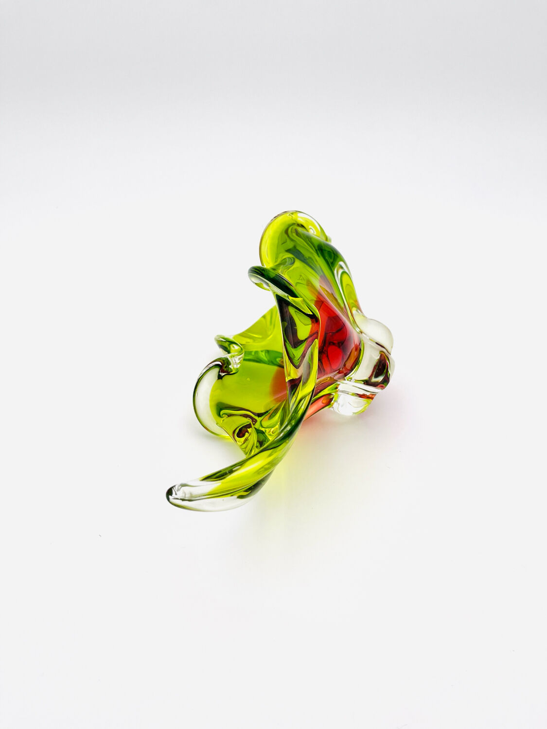 Grande Coupe Sommerso Josef Hospodka - Jaune Chartreuse et Corail