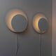 White metal Cirkel wall lamps by Kjeld Darø - set of 2, Danish 1980s diffused light