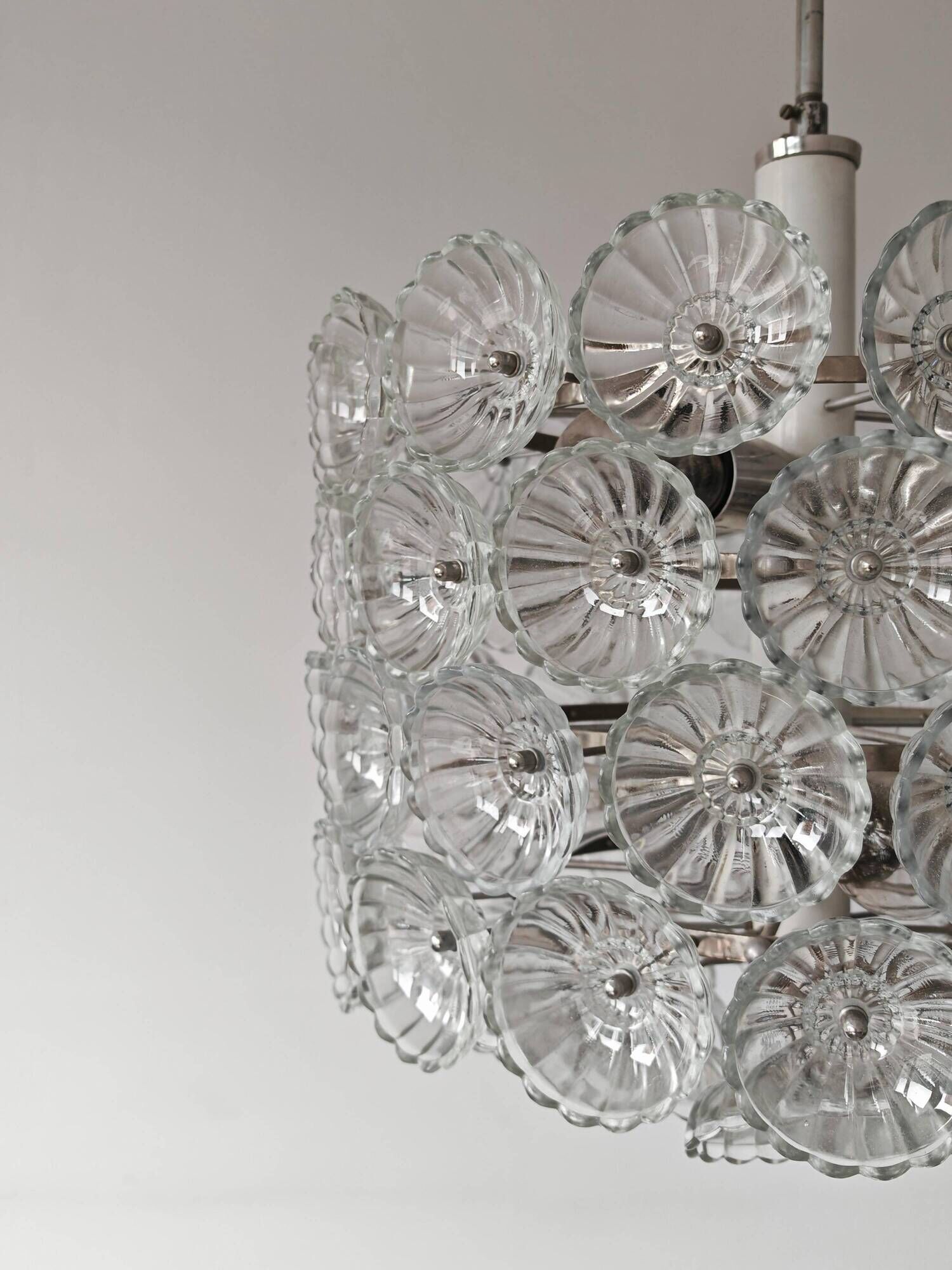 Large floral chandelier Mid Century Modern attributed to Emil Stejnar 1970s
