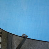 Set of three vintage blue formica chairs