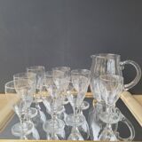 60's chiseled stemmed glasses