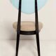 Mid-century heart-shaped chair in mixed beige and blue wool, Europe, 1960s.