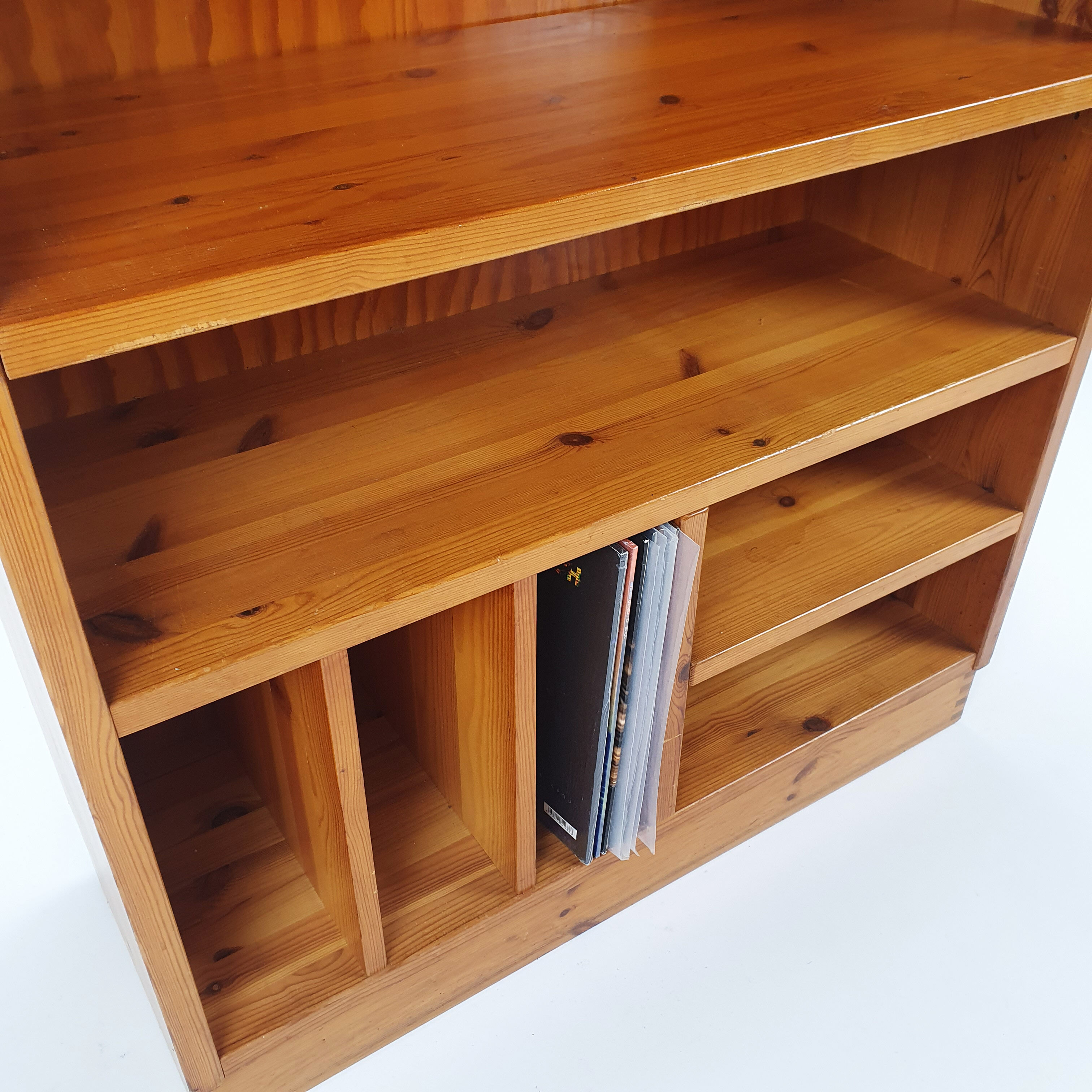 Maison Regain Style Pine Audio Cabinet, 1970s