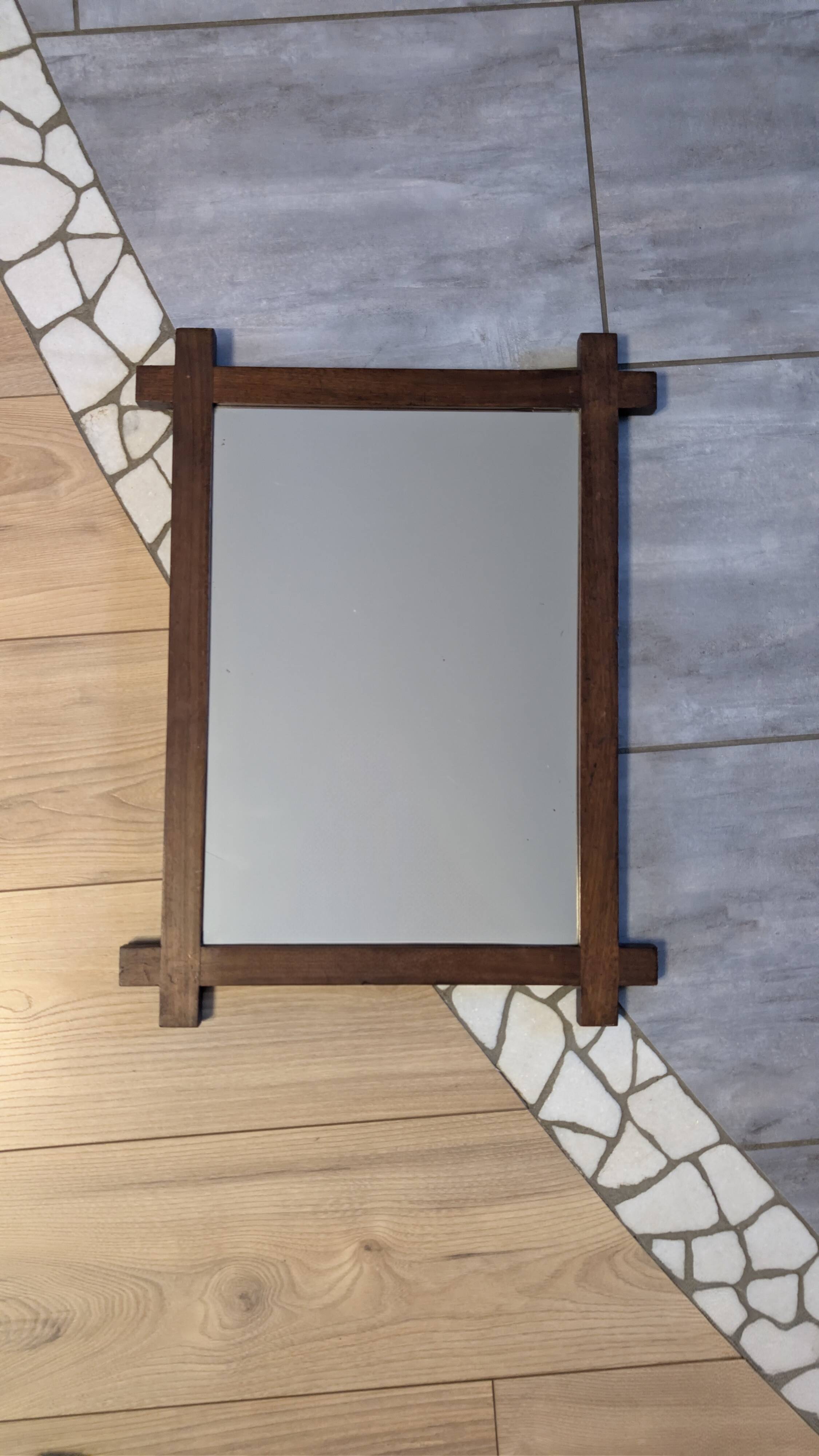 Solid wood mirror from the 1940s – 53 x 40 cm – simple and elegant