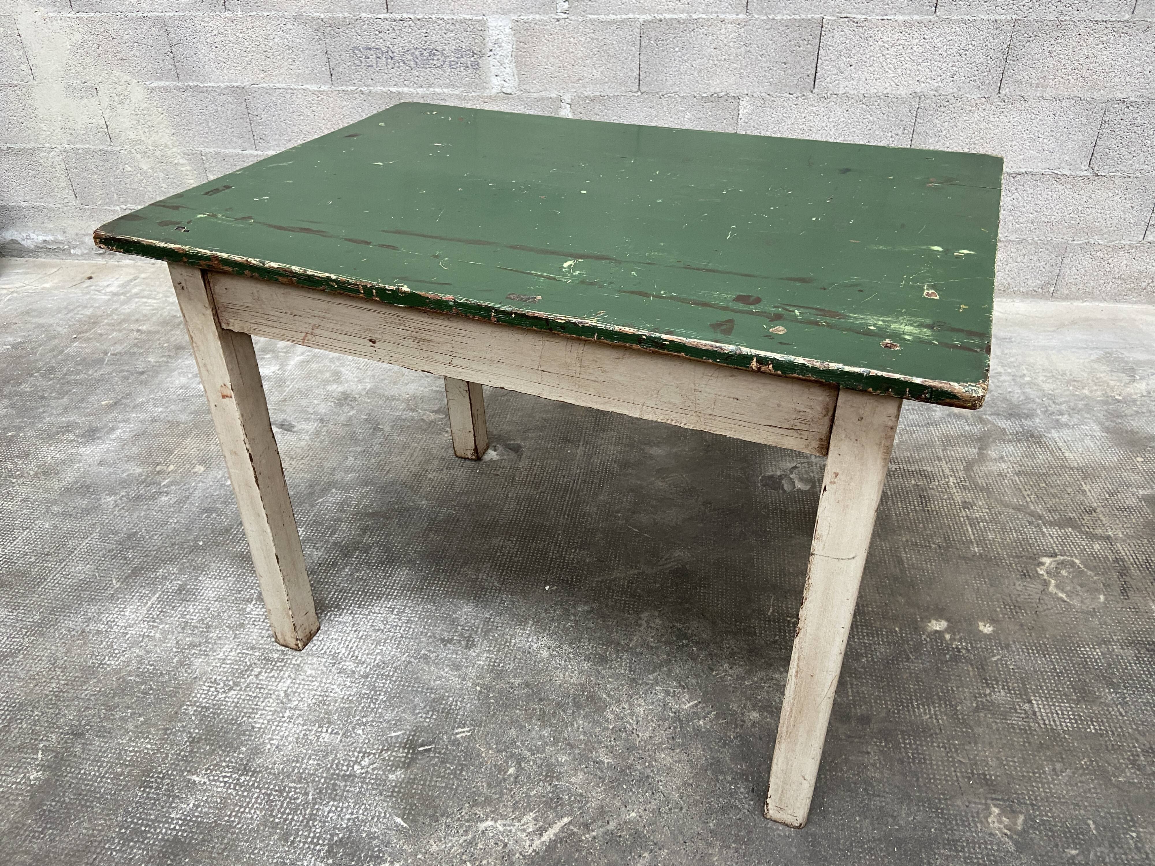 Table de ferme shabby chic vintage 1950