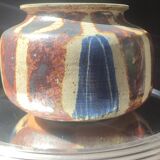 Pyrite Stone Round Vase signed