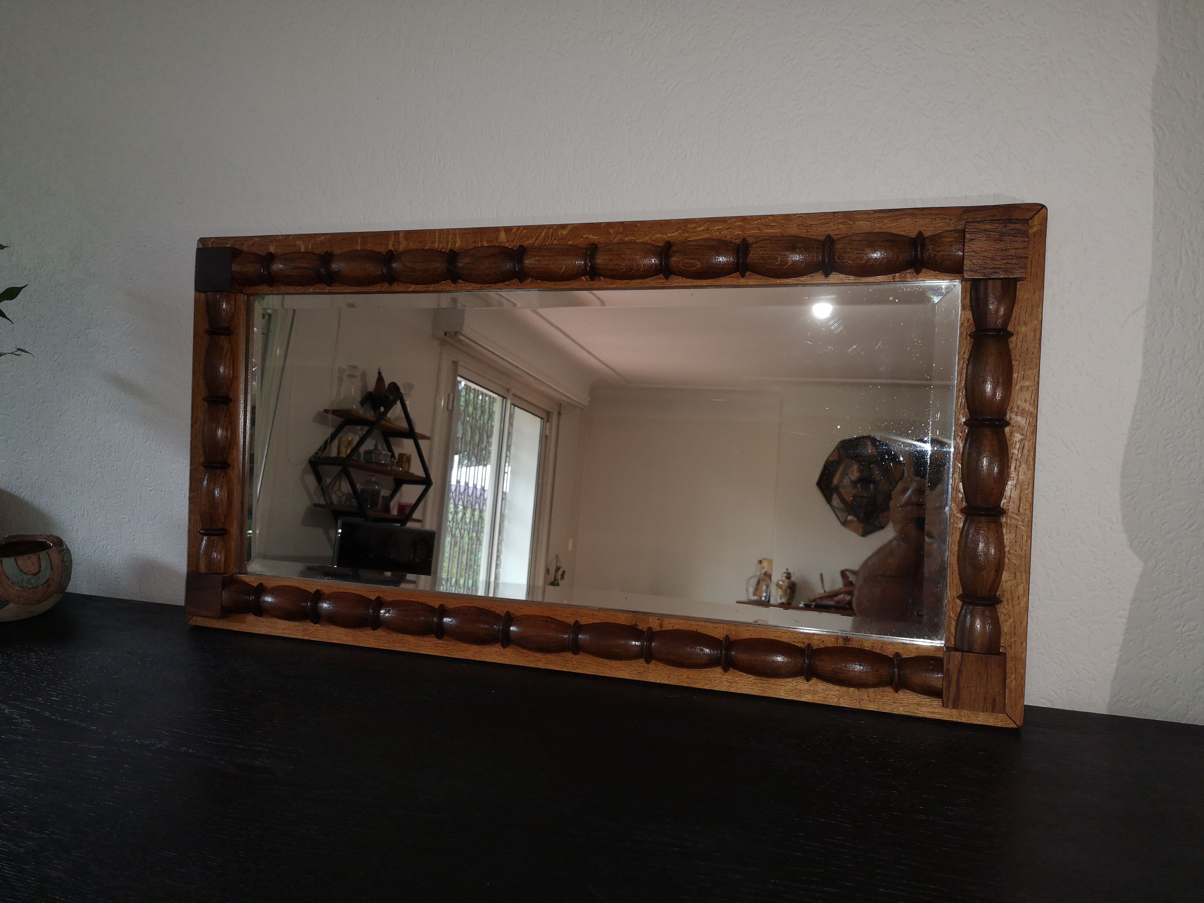 Solid oak mirror 84x42cm