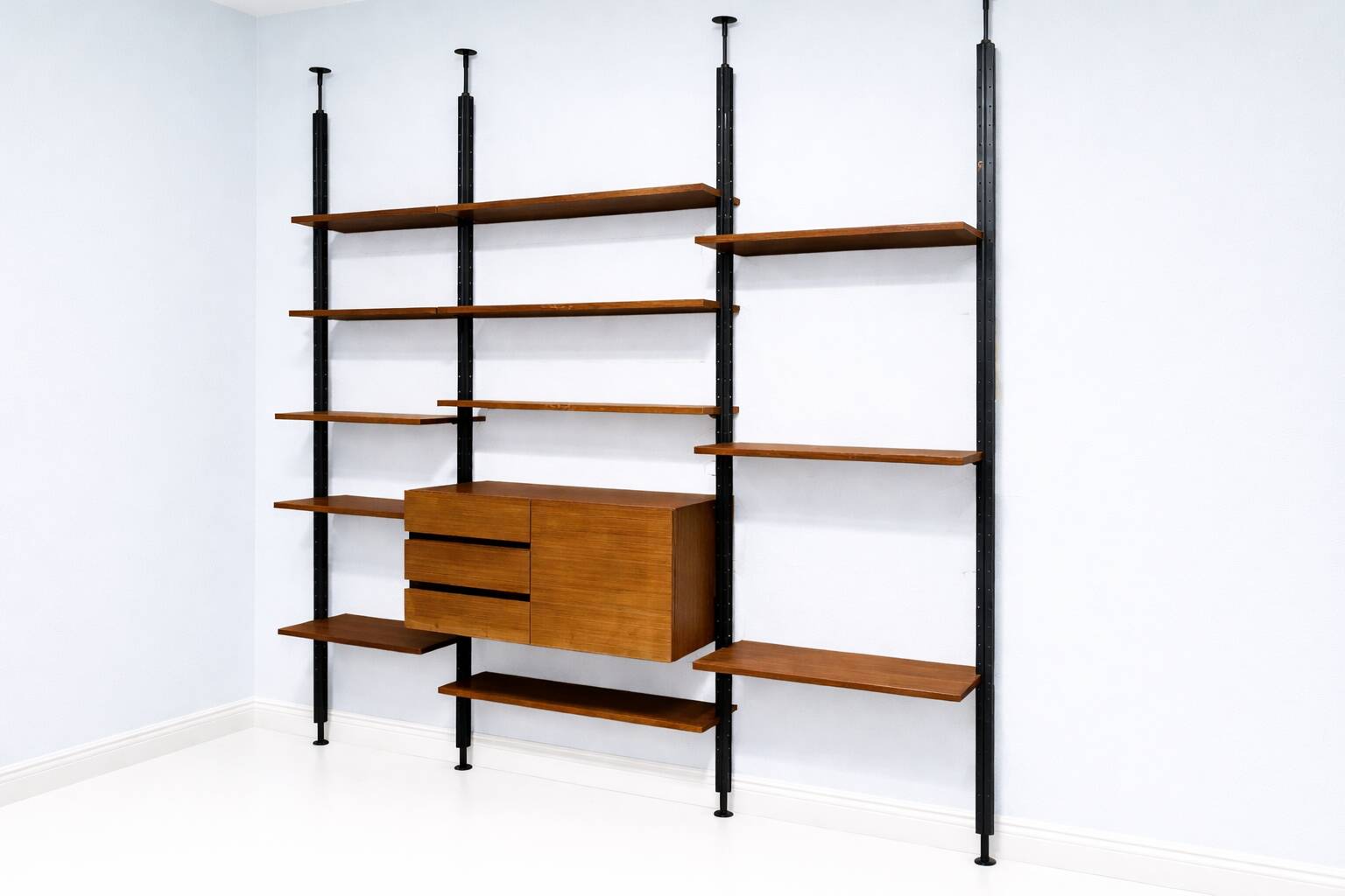 Wall Library or Floor/Ceiling in Light Walnut