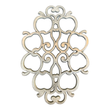 Pewter trivet, vintage apples model