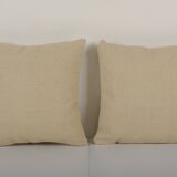 Turkish handwoven unique white hemp kilim pillow covers