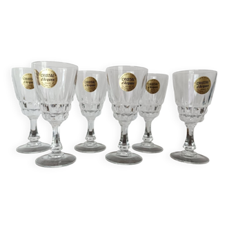 6 verres à liqueur en cristal d'Arques modèle Pompadour  - Lot 1