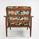 Scandinavian armchair with geometric fabric