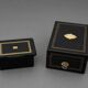 Two blackened wooden boxes decorated with Boulle marquetry – 19th century