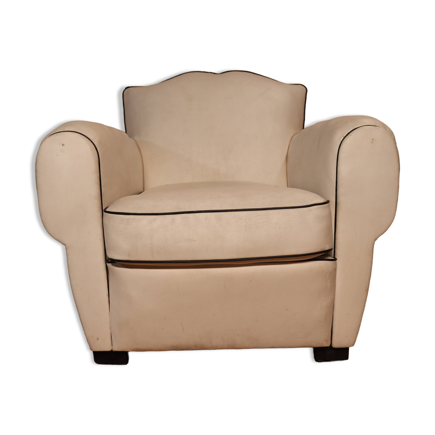 White leather club chair
