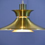Lampe suspendue danoise en laiton, années 1970