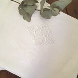 Eight damask towels, C S monogram in the center