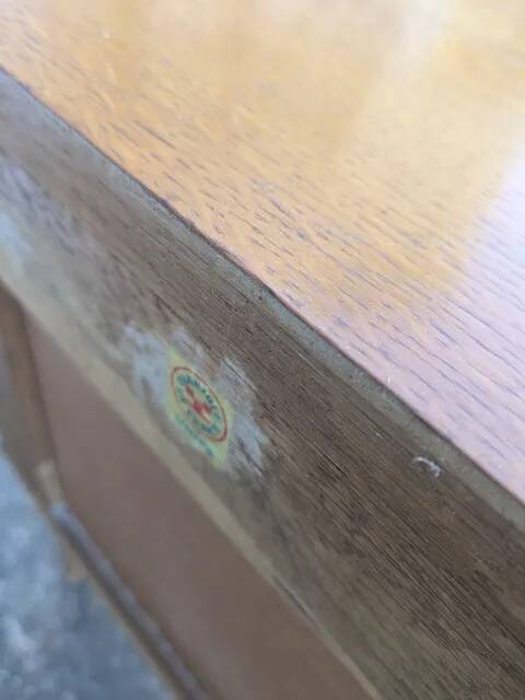 Vintage bedside table, tapered legs