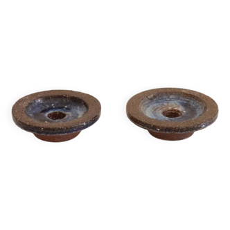 Pair of Danish ceramic candlesticks by Arne Finne Nielsen