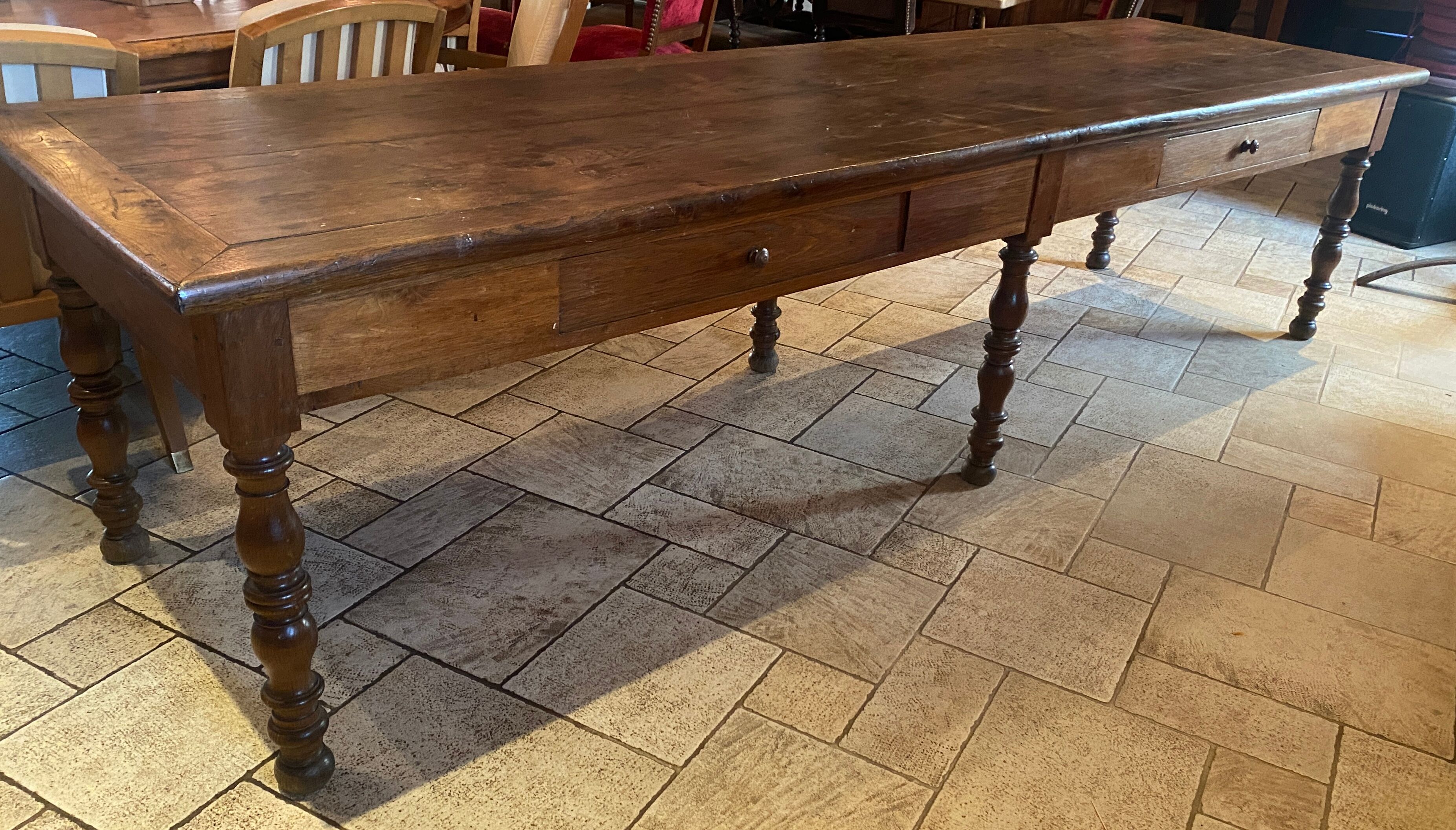 Farmhouse table chene massive