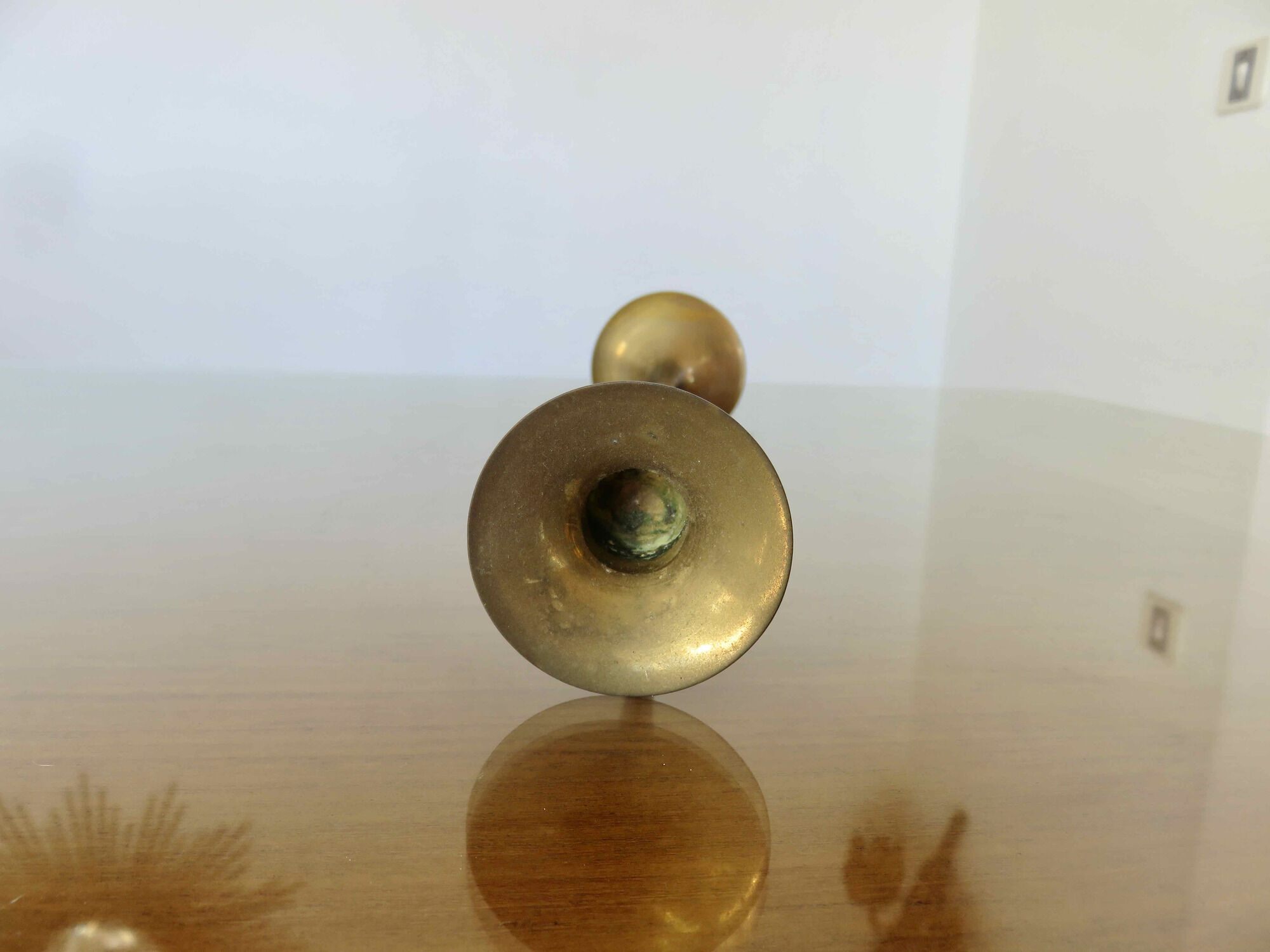 Brass tulip foot candle holder 70s