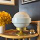 Vintage table lamp large porcelain globe Bernardaud Limoges J.J Prolongeau - Circa 1960